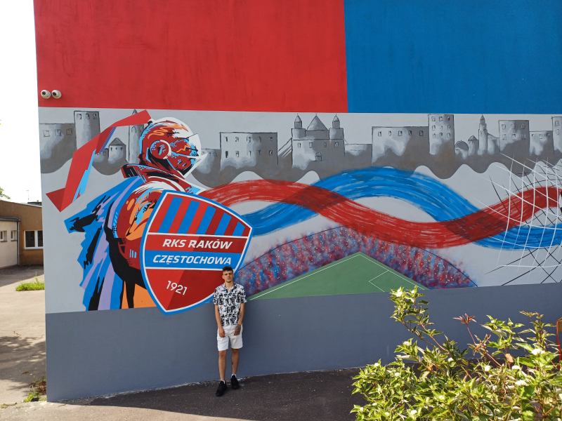 A public bachelor's thesis defence - a mural by Krystian Nalewajka