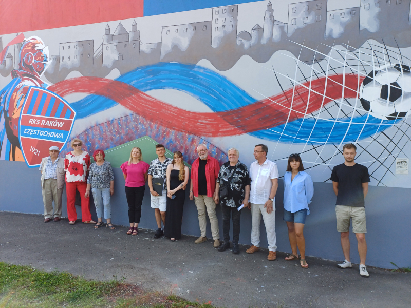 A public bachelor's thesis defence - a mural by Krystian Nalewajka